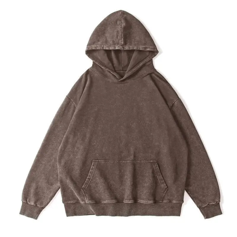 INCOOL Custom Logo 450 Gsm Vintage Washed Men's Hoodie Polyester/Cotton Blank Regular Fit Embroidered Hoody Quick Dry Breatha