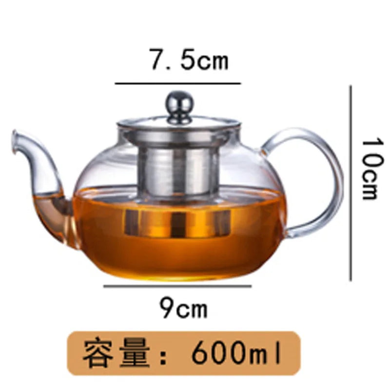 600ml Modern Eco-Friendly Stocked Fire Resistant Hand Blown Microwave Stovetop Safe Borosilicate Clear Glass Coffee Tea Sets