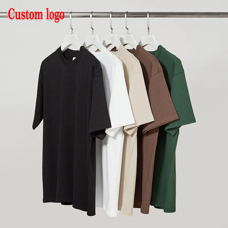 100% Cotton Men's Custom T-Shirt Oversized Silk Screen Printed Logo Design Personalized Logo Oversized Screen Customize Tshir