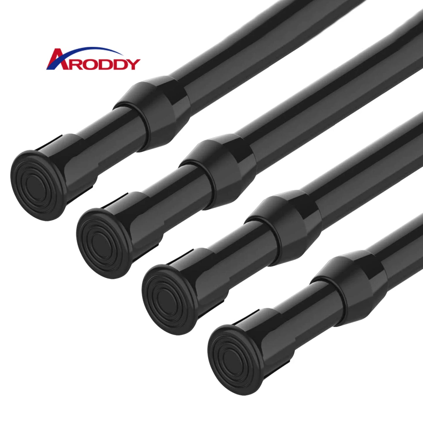 ARODDY Extendable 30 to 50 cm Spring Loaded Tension Rod Easy-to-Use White Metal Curtain Poles Bathrooms Cupboards Kitchen DIY