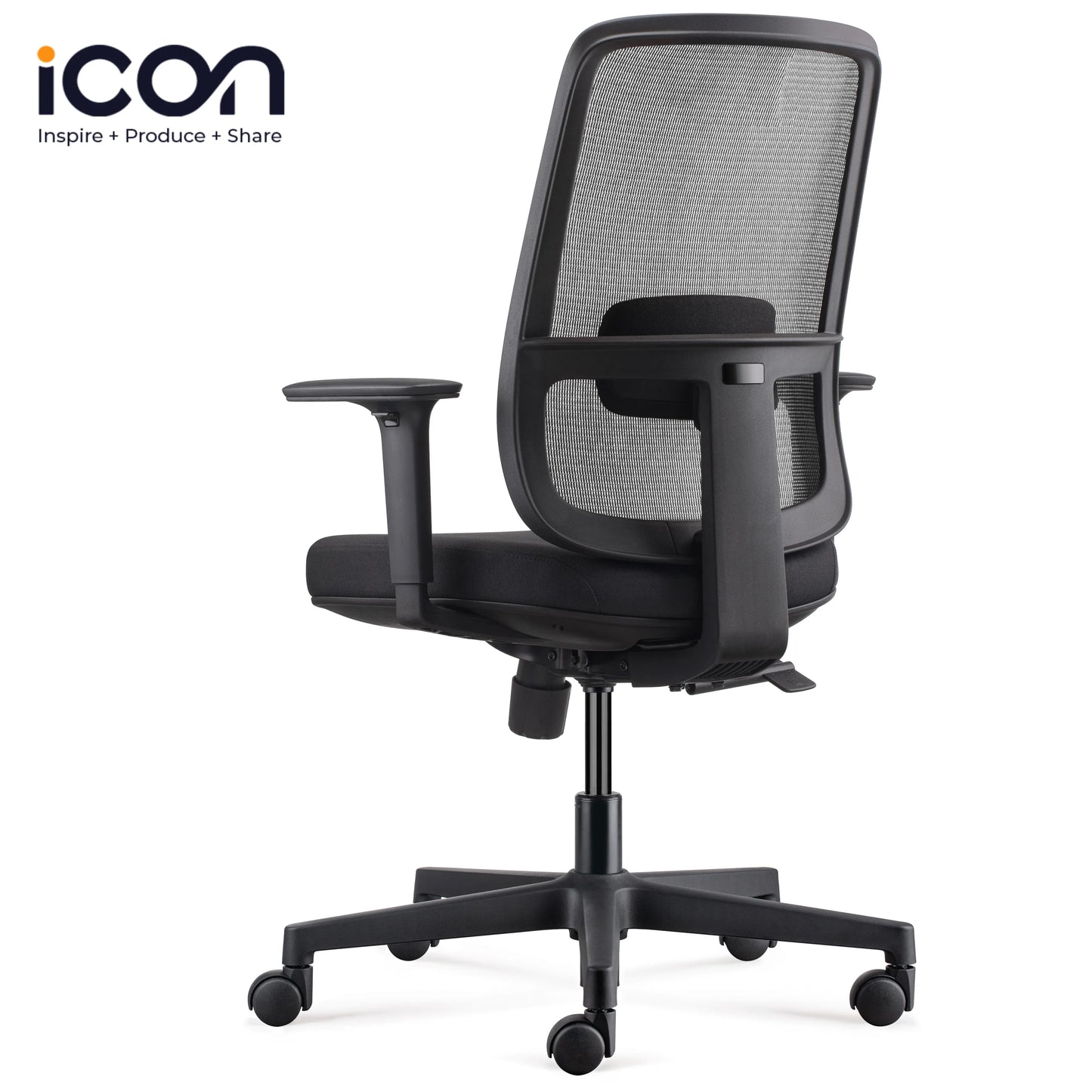 Mid Back Height Adjustable Office Ergonomic Chair With Lumbar Support Comfortable Home Backrest