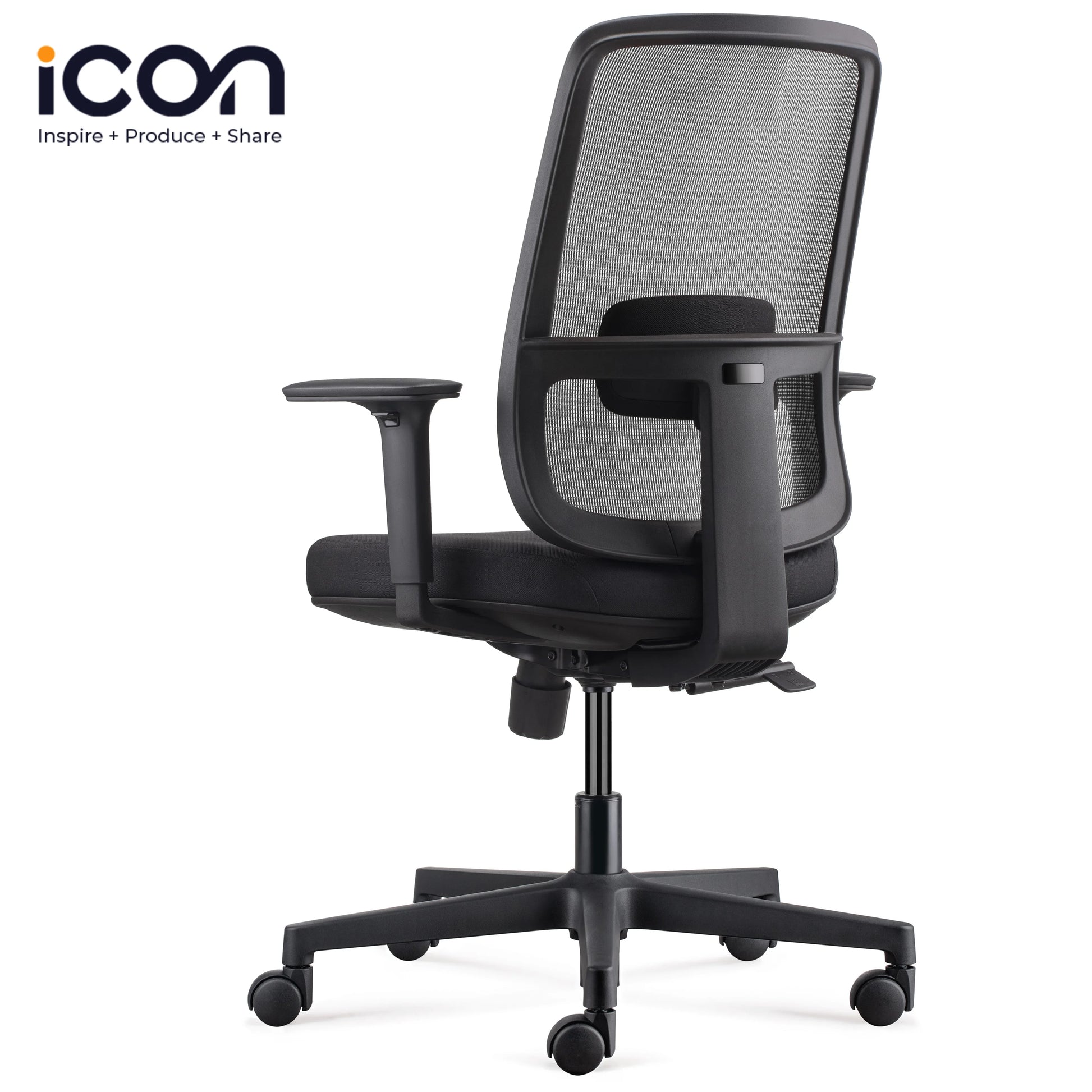 Mid Back Height Adjustable Office Ergonomic Chair With Lumbar Support Comfortable Home Backrest