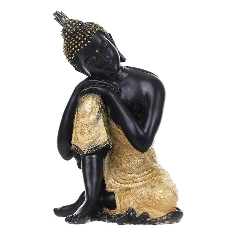 Retro Napping Buddha Statue TGA03 Thai Sleep Meditation Buddha Statue Miniature Resin Ornaments for  Home Decor