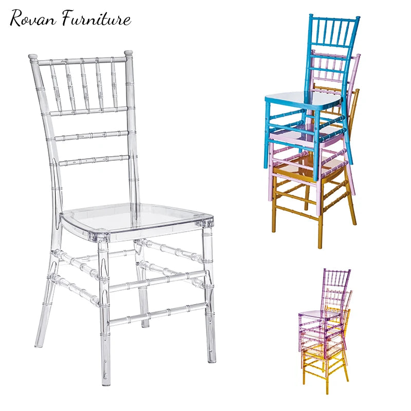 RTS TOP Acrylic Resin Wedding Plastic Event Hotel Stacking Chair Wedding Decoration Chair