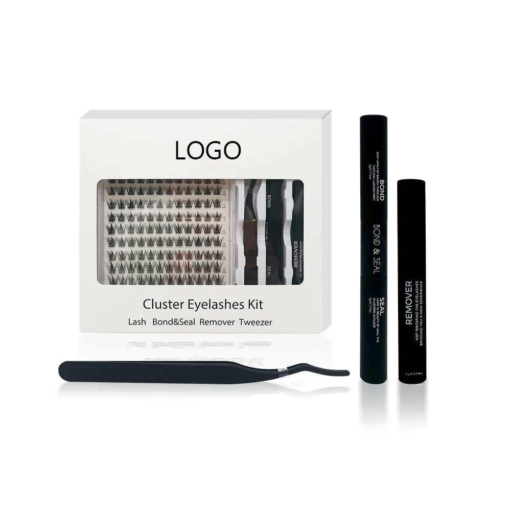 Cluster Lash Extensions Private Label Eyelash DIY Kit-Synthetic Fiber & Real Mink Fur Cruelty-Free Reusable Handmade Lashes
