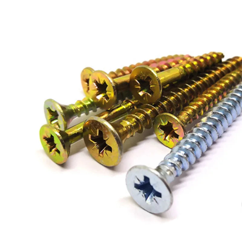 Manufacturer Pozi Double-CSK Head Chipboard Screws for Wood Carbon Steel Material Metric Measurement System
