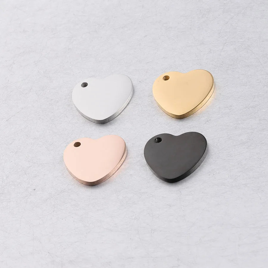 Factory Customization Personalized Mirror Polished Stainless Steel Hollow Pet Blank Label Heart Pendant Jewelry Wholesale