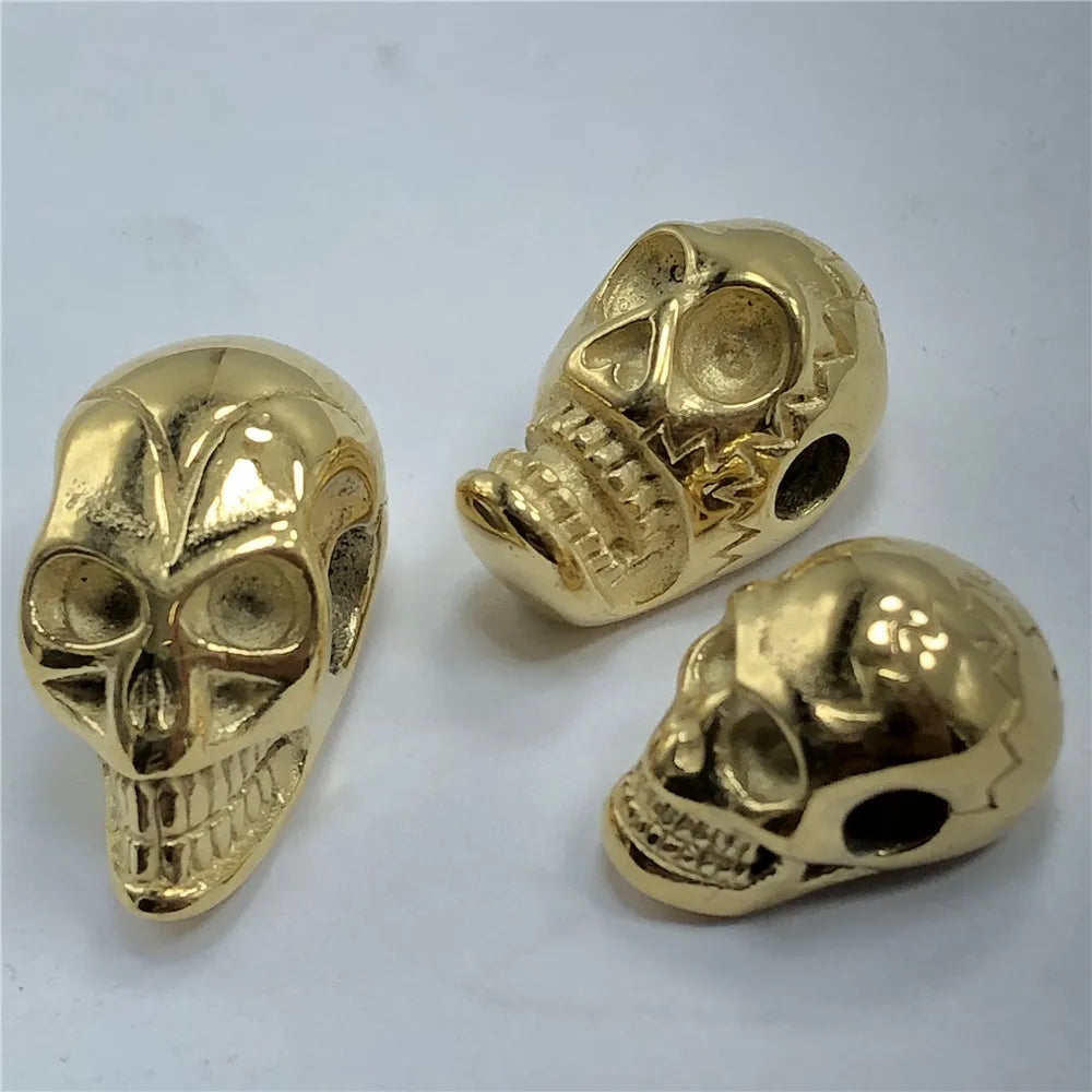 BXNK050 Vintage Fashion Stainless Steel Skull Spacer Beads Jewelry Charm for Jewelry Making