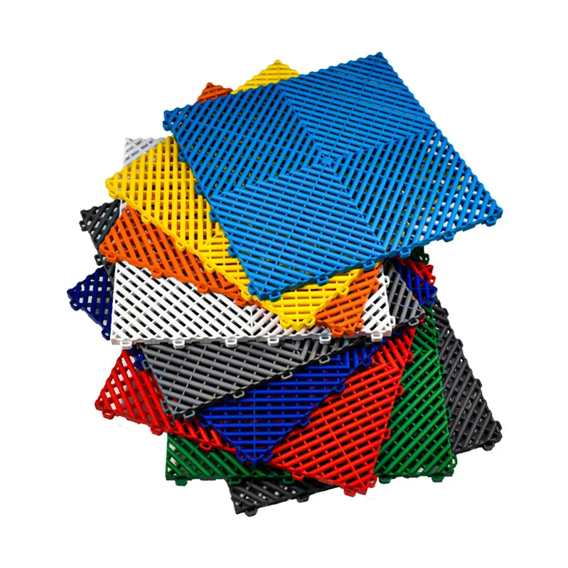 Wholesale High Loading Capacity Garage Flooring Tiles Pp Floor Mat Interlocking Floor for Car Wash Room Workshop Repair Shop