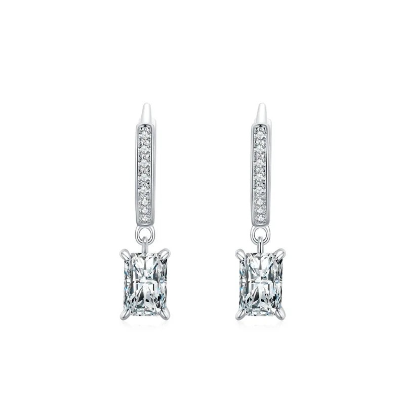 New Arrival Exquisite Luxurious Zircon 925 Sterling Silver Temperament Wedding Fine Jewelry Earrings for Women