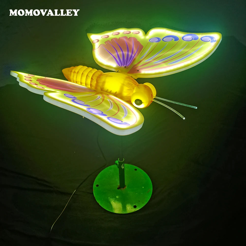 Momovalley Wholesale IP65 12V 47Cm White Pink Real Led Butterfly Night Light Decor for Christmas Summer Festival Landscape