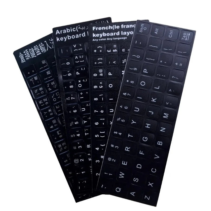 OEM Multilingual Laptop Notebook Fluorescent Color Blank Pvc Printing Black and White Printed Custom Keyboard Sticker