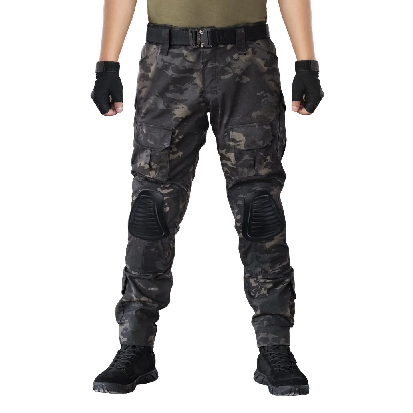 IDOGEAR Camo Camouflage Outdoor Training Tactical Trousers Tactical Pants Bdu Pants With Knee Pads