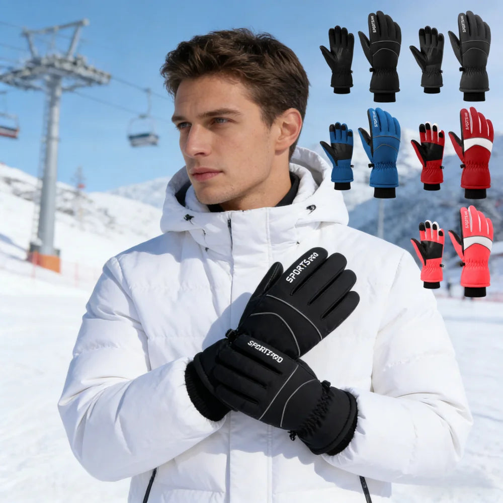 OEM ODM Waterproof Touch Screen Anti-slip Design for Men Winter Snow Sports Ski Gloves