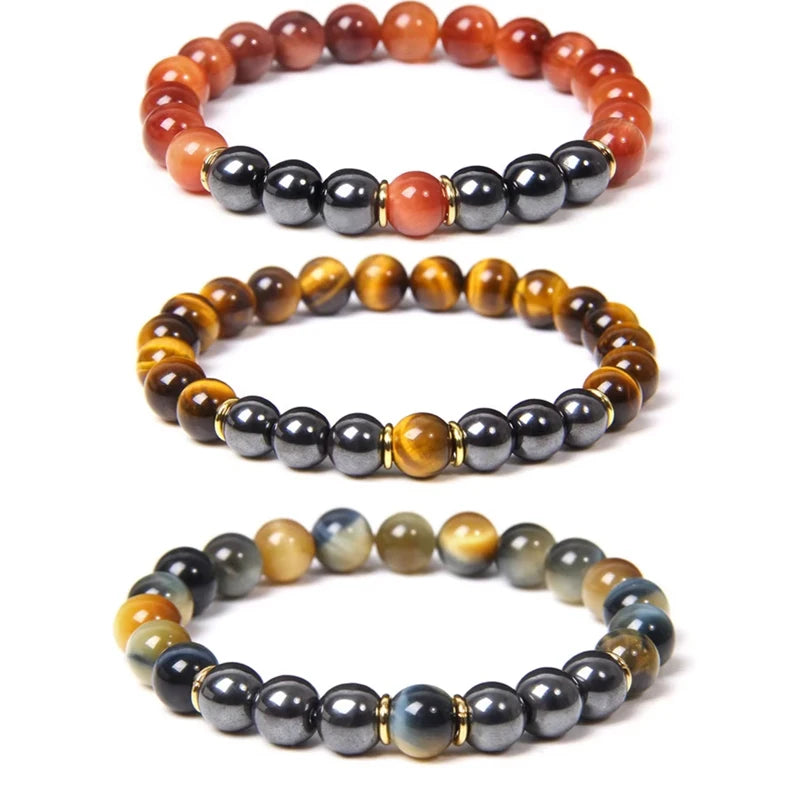 Custom 8mm Natural Blue Tiger Eye Beaded Bracelet Wholesale Manufacturer Fashion Stone Jewelry Handmade Elastic Bracelet