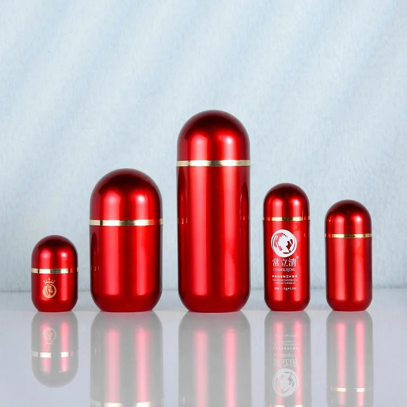 CUSTOM Red Color Plastic Bottle for Health Care Products PET Painting Health Foods Bottles Capsule Pills High Class Vitamin B