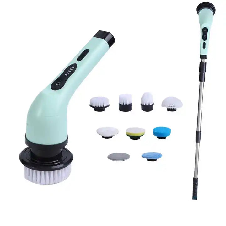New Cordless Cleaning Brush Power Shower Scrubber Long Handle Extendable Handheld Electric Scrubber for Bathroom Floor Tub Ti