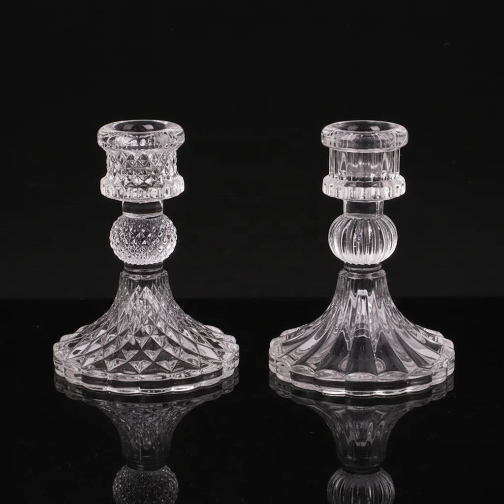 Creative Luxury Home Decoration Wedding Decor Table Centerpiece New Pillar Holder Scented K9 Crystal Handmade 10.5cm Tall