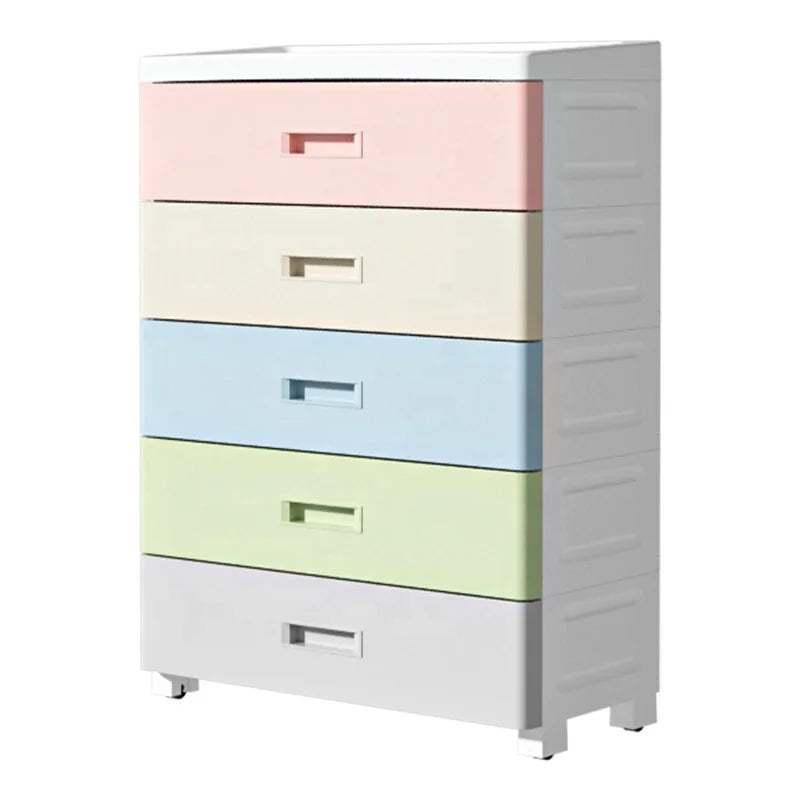 Hot Sale Korean Style 5-Layer Large Space Injection-Molded Plastic Storage Cabinet with Drawer for Clothes Bedding Living Roo