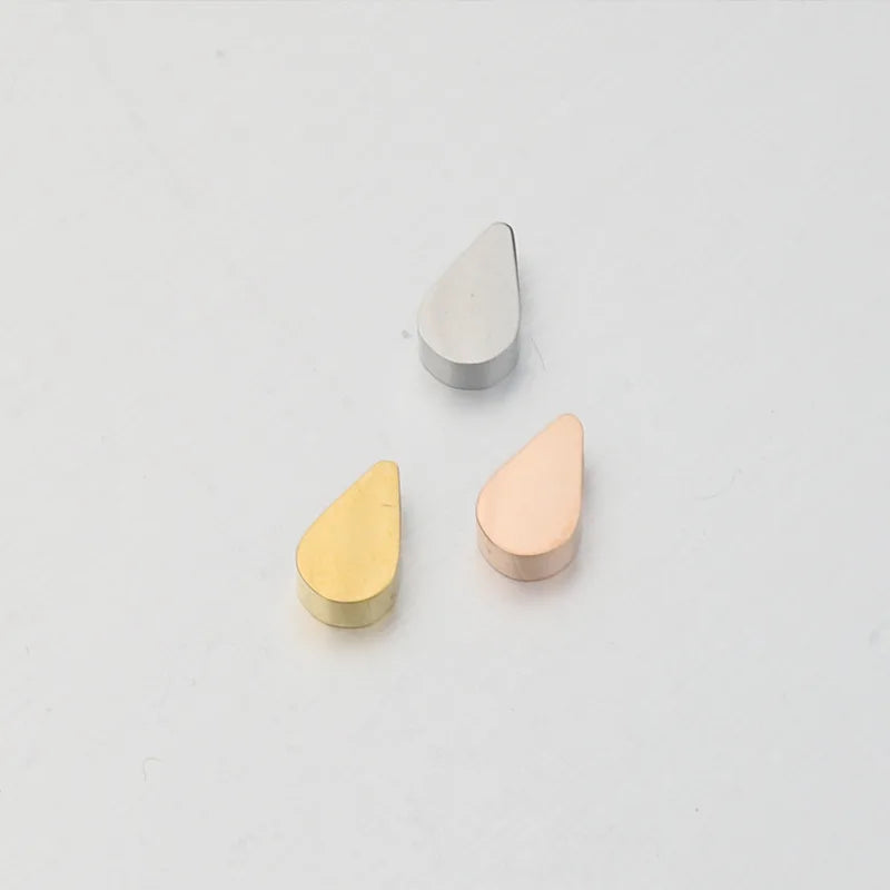 DIY Custom Jewelry Findings Accessories Making Blank Stainless Steel Teardrop Water Drop Charm Beads for Necklace Bracelet