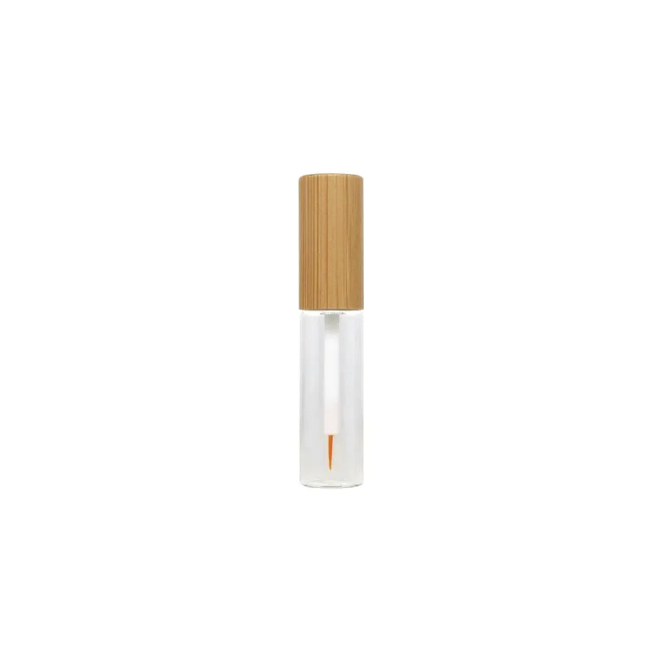 Eco Friendly Bamboo Lid Empty Mascara Tube Container Luxury Mascara Clear Tube Glass Mascara Tube With Brush