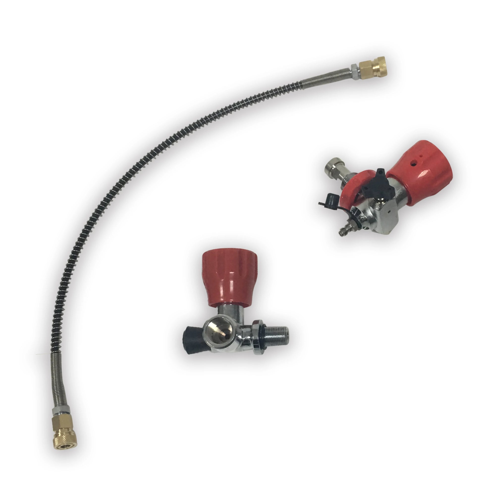 Hot Sale 4500psi Gas Cylinder Valve M18*1.5 Red Gauge SCBA Valve With Filling Station