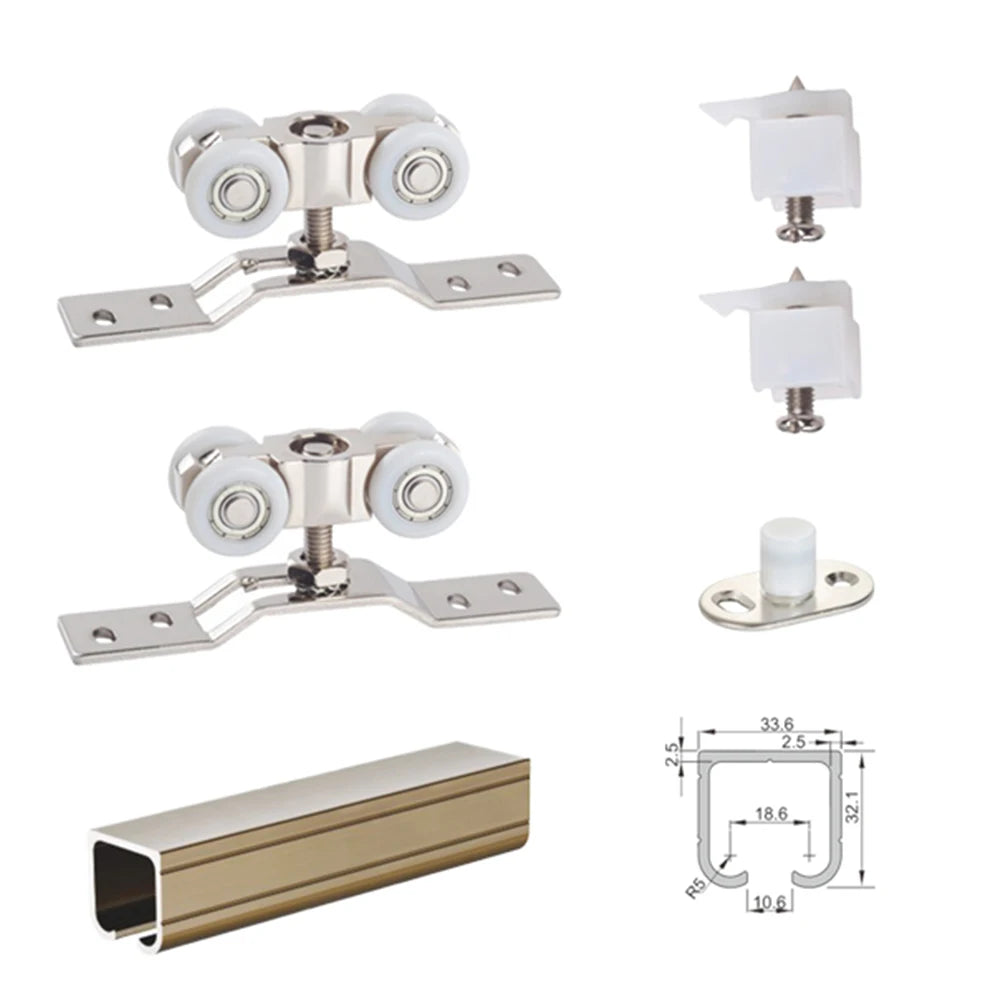 Modern Apartment Roller Bearing Sliding Door Roller with Zinc Alloy Construction Rust-proof & Low Noise