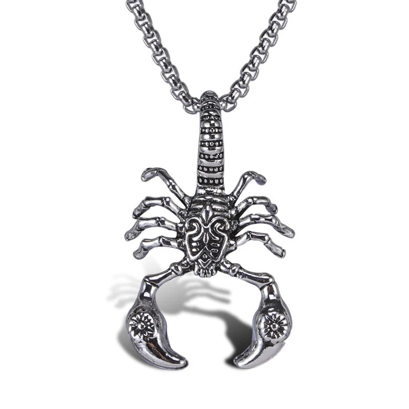 Punk Retro Style Vkng Gold Jewelry Stainless Steel Popular Scorpion Texture Pendant Necklace Jewelry
