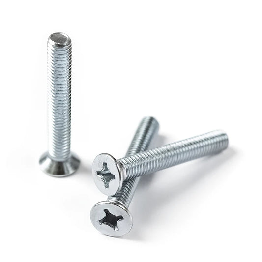 Customised Metric M1-M12 Zinc Nickel Plated Countersunk Flat Head Machine Thread Screws with Cross Recess Philip Drive