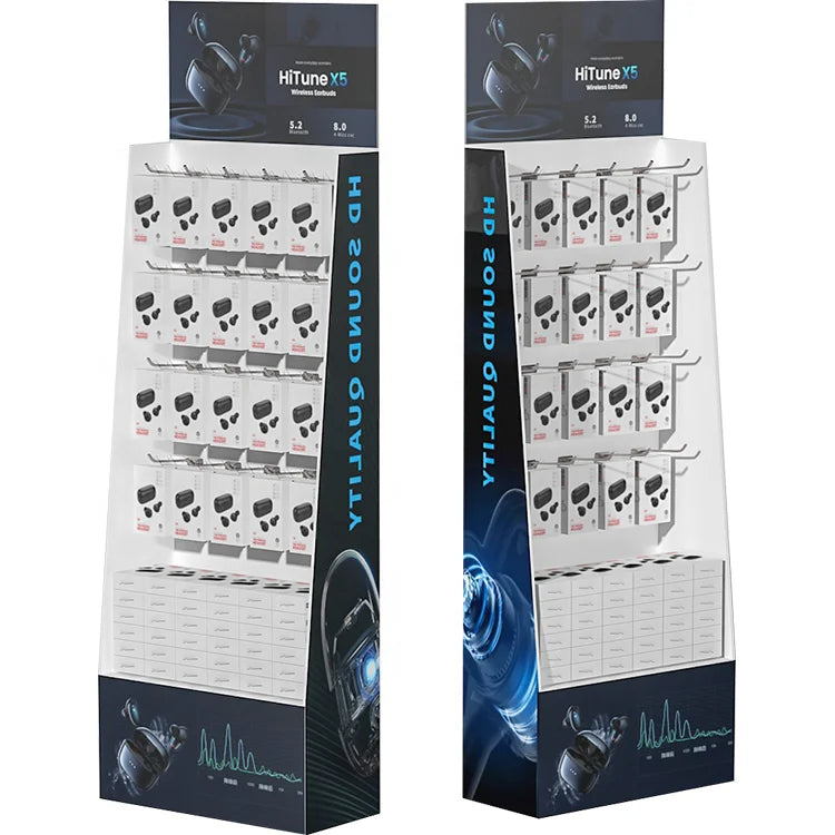 Customized Foldable Recycled Cardboard Counter Display Stand with Easy Assembly for Modern Exhibitions and Shopping Malls