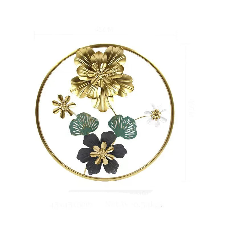 45*45cm Nordic Style Light Luxury Metal Hanging Decor Large Living Room Flower Shape Wall Hanging Art Decor Home