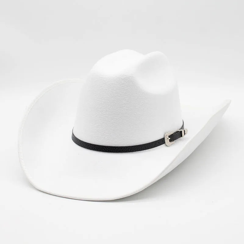 New Style Felt Hats American Western Belt Tibetan Cowboy Hat Men Women Unisex Autumn Winter New Design Shape Cap Hat