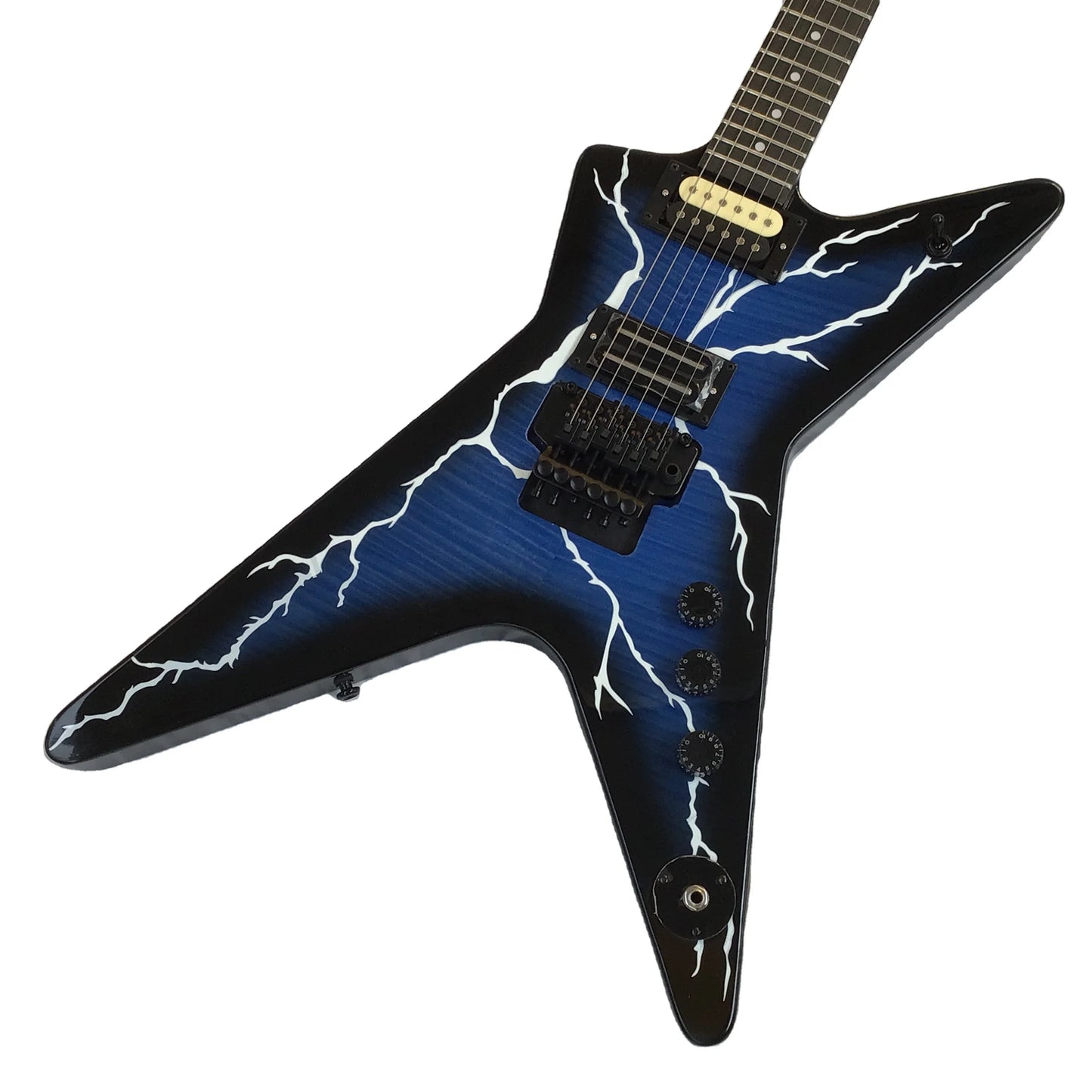 Was.Bu.n Electric Guitar Deep Blue Solid Mahogany Body Rosewood Fretboard 6 Steel Strings Free Shipping Shell Inlay Lighting
