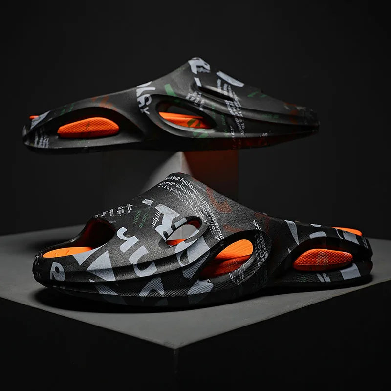 Wholesale Popular Non-Slip EVA Anti-Odor Slippers for Men Soft Home Printed Outdoor Slide Sandals for Beach Use