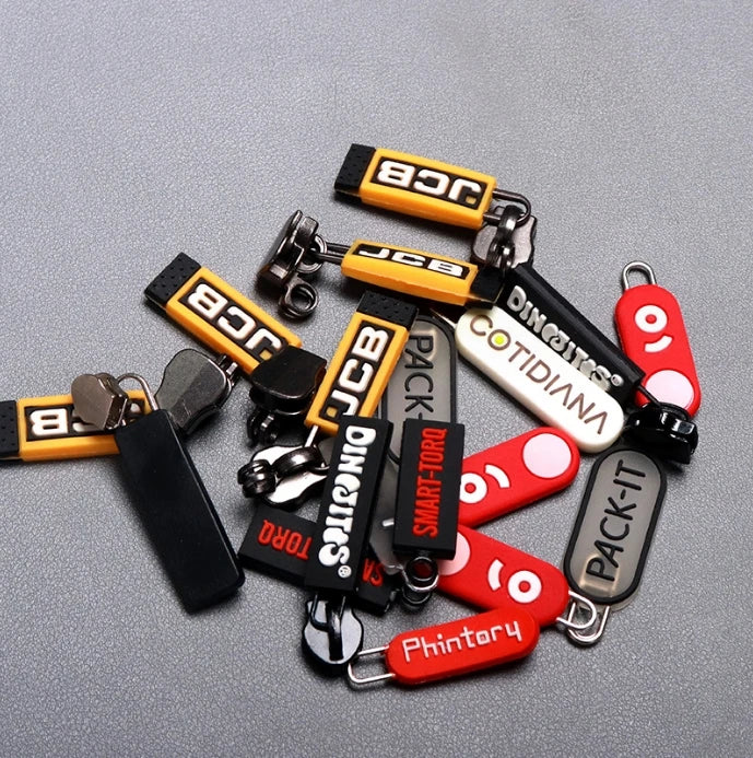 Embossed logo Rubber Zipper Pull Design Custom logo Zipper Puller