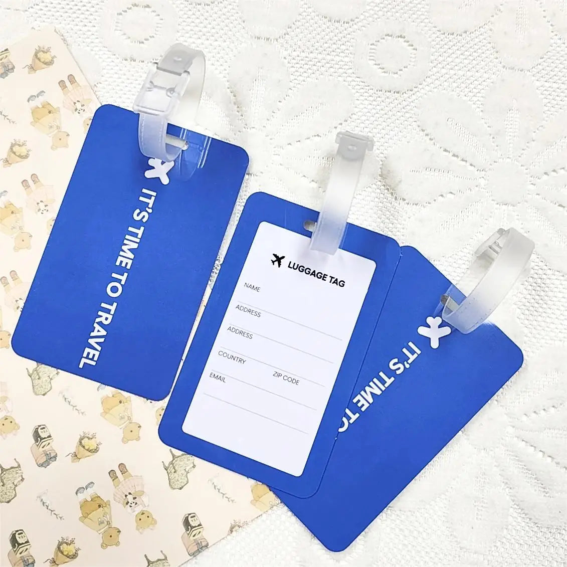 Stock Ready to Ship Custom Logo Pvc Rubber Luggage Tag Water Proof Printing Luggage Tag for Backpack Travel Bags