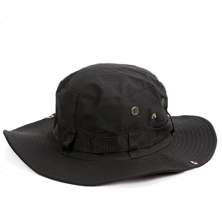 Unisex Summer Sports Outdoor UV Protecting Canvas Striped Casual Sun Hats Safari Caps Fishing Travel Daily Use Neck Protectio