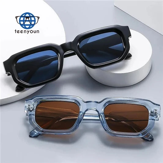 Teenyoun 2024 Square Frame Luxury Sunglasses Retro Thickened Small Frame Advanced Sense Fashion Sunglasses Female Wholesale