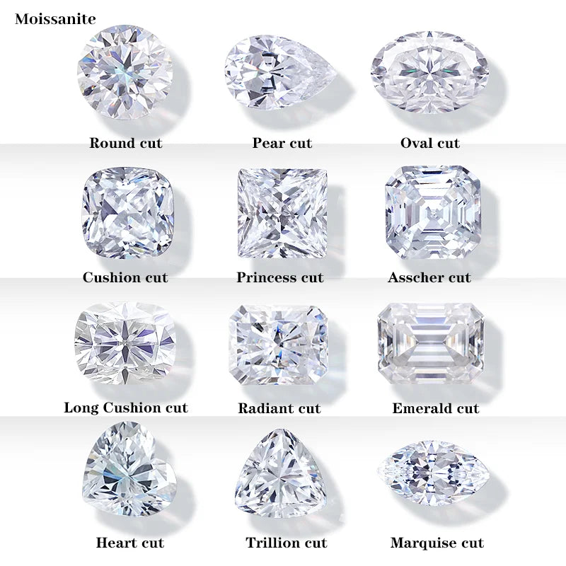 3EX Quality Starsgem Loose Moissanite Gemstones Round Fancy Shape Brilliant Cut Moissanite D Color VVS Moissanite
