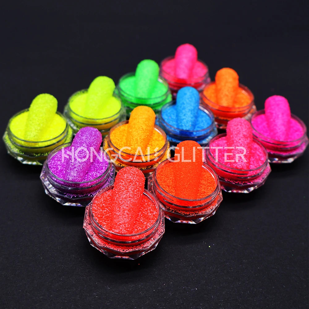 Bulk Polyester Fluorescence Orange Fine Glitter for Resin Arts Neon Glitters Powder Christmas Decorations