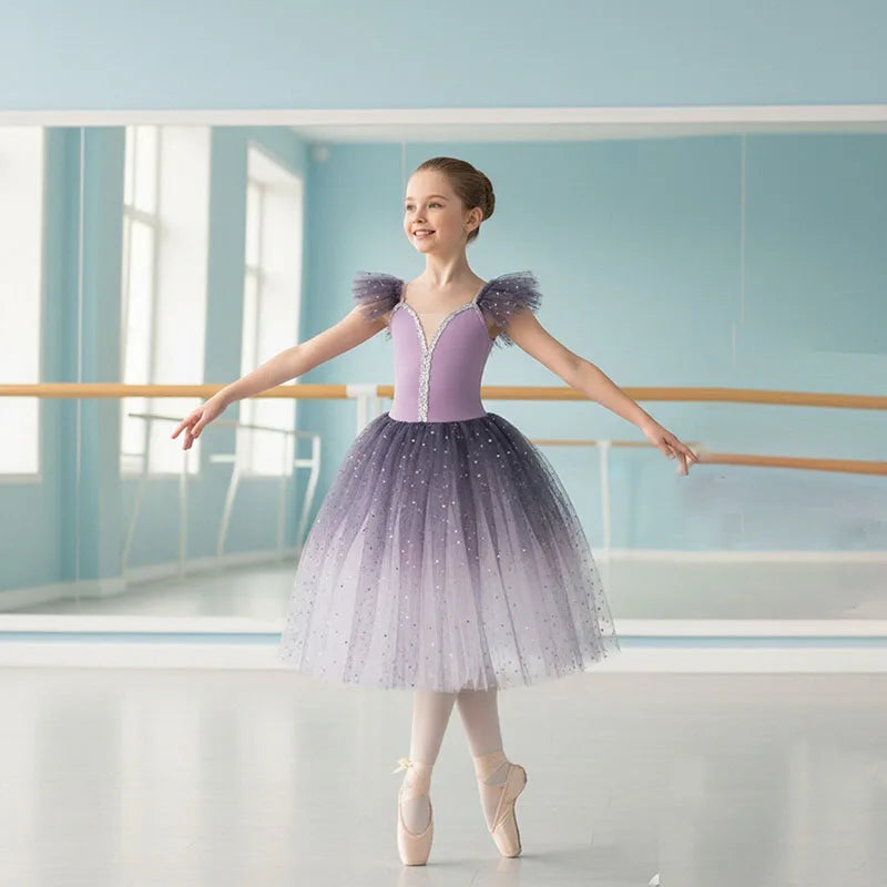 2024 New Girls Ballet Dance Skirt Children's Professional Ballet Costume Performance TUTU Skirt Women Long Tutu Skirt