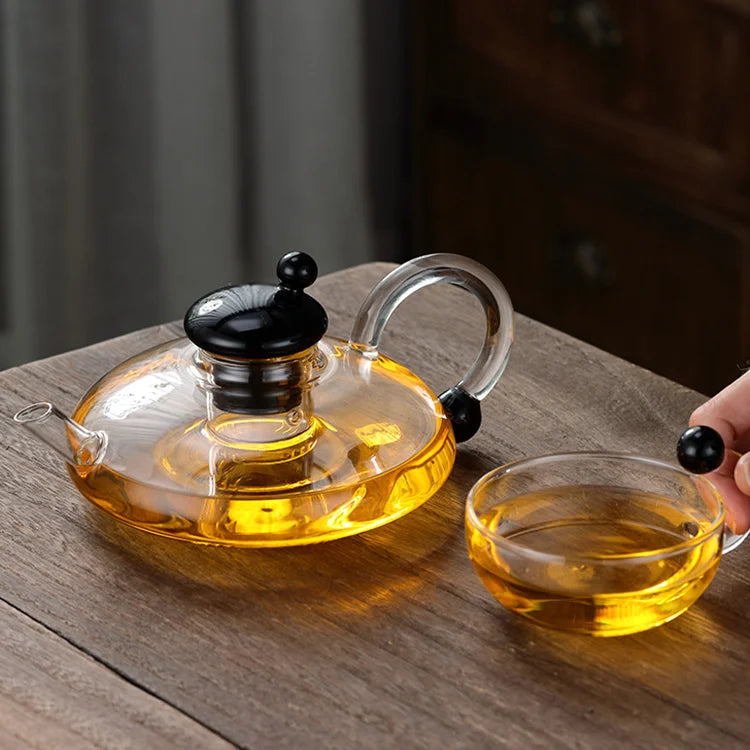 Glass Teapot Whosale Price Heat Resistant Household Coffee Jug With Filter 520ML clear Glass Tea Pot Set