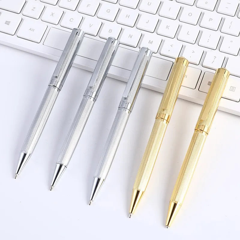 Gold/rose Gold/ Black/ Silver Luxury Metal Engraved Carved Ball Pen Custom Brand