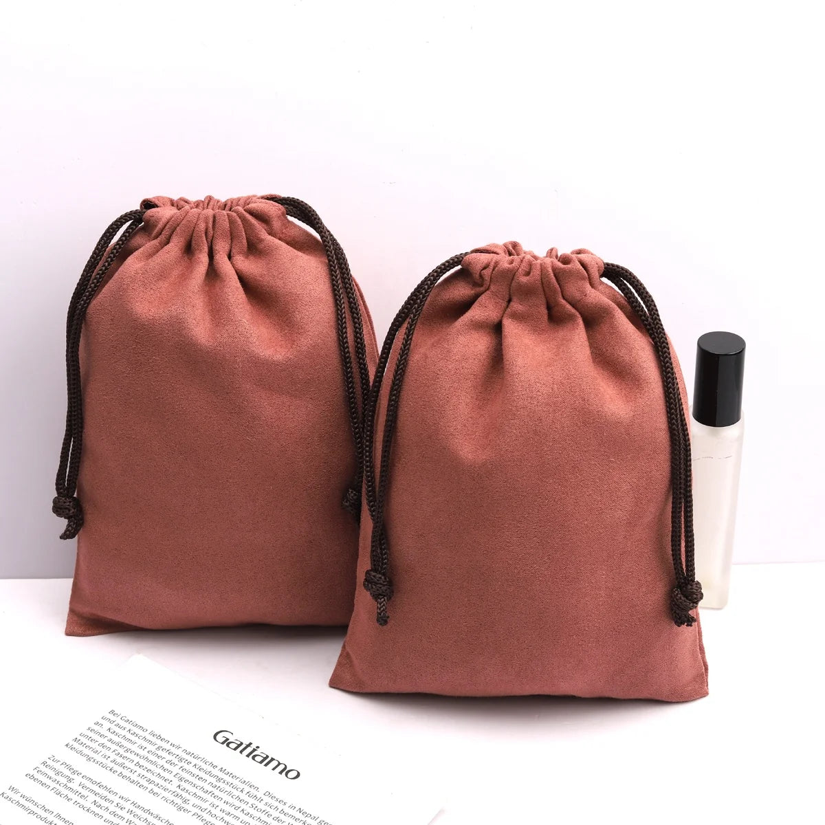 High End Suede Pouches Hot Sale Microfiber Suede Drawstring Dust Bag for Packing Handbag