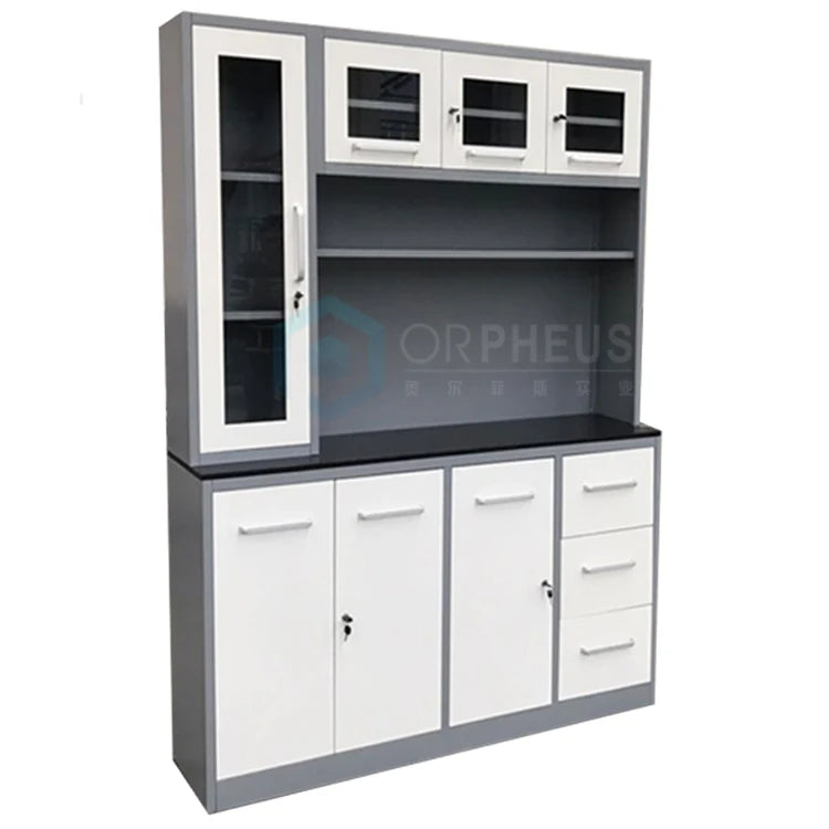 Modern Steel Chiffonier Kitchen Furniture Metal Storage Cabinet Cupboard Kitchen Escritoire Island & Cart