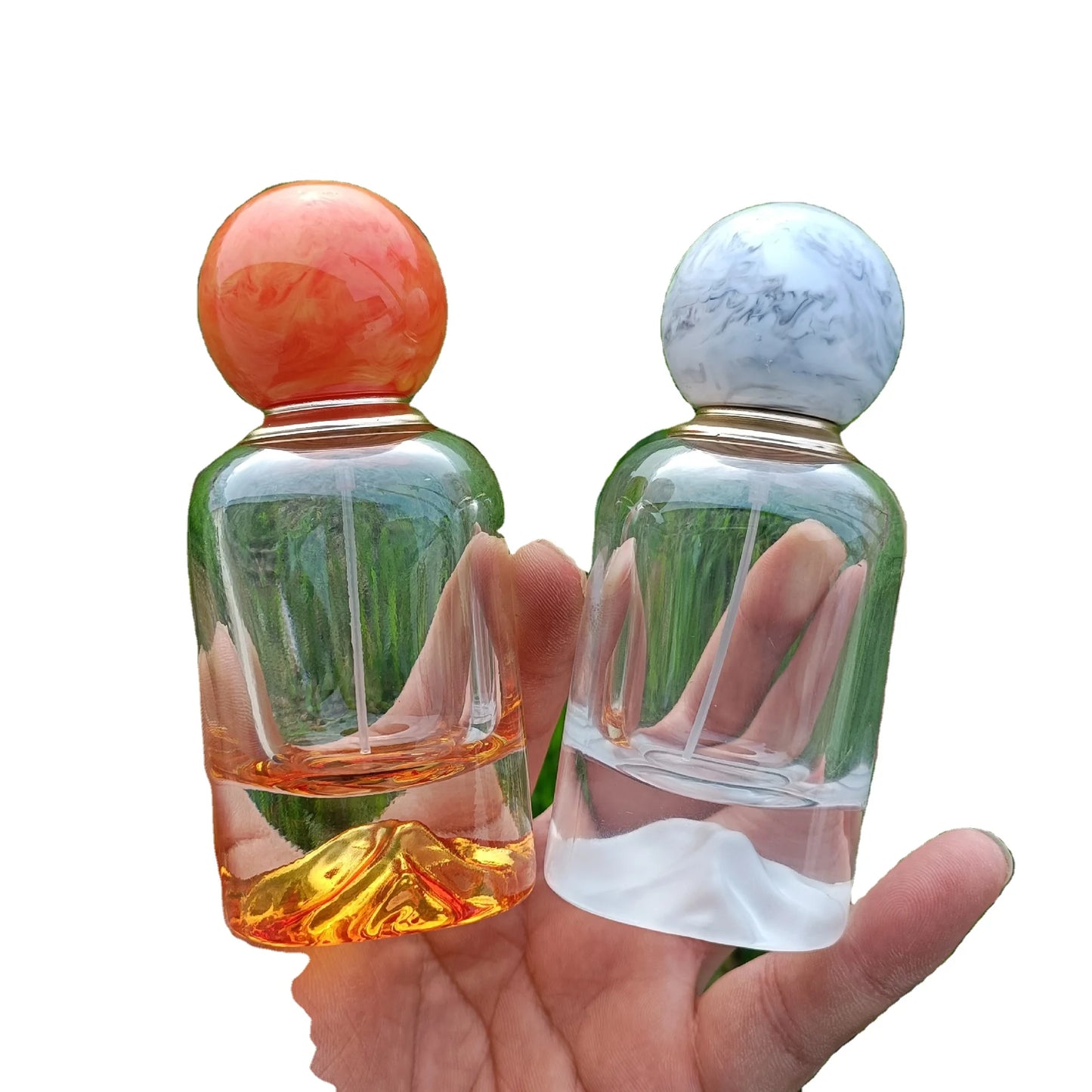 2024 MUB Wholesale Custom Logo 50ml Crimp Glass Perfume Bottle
