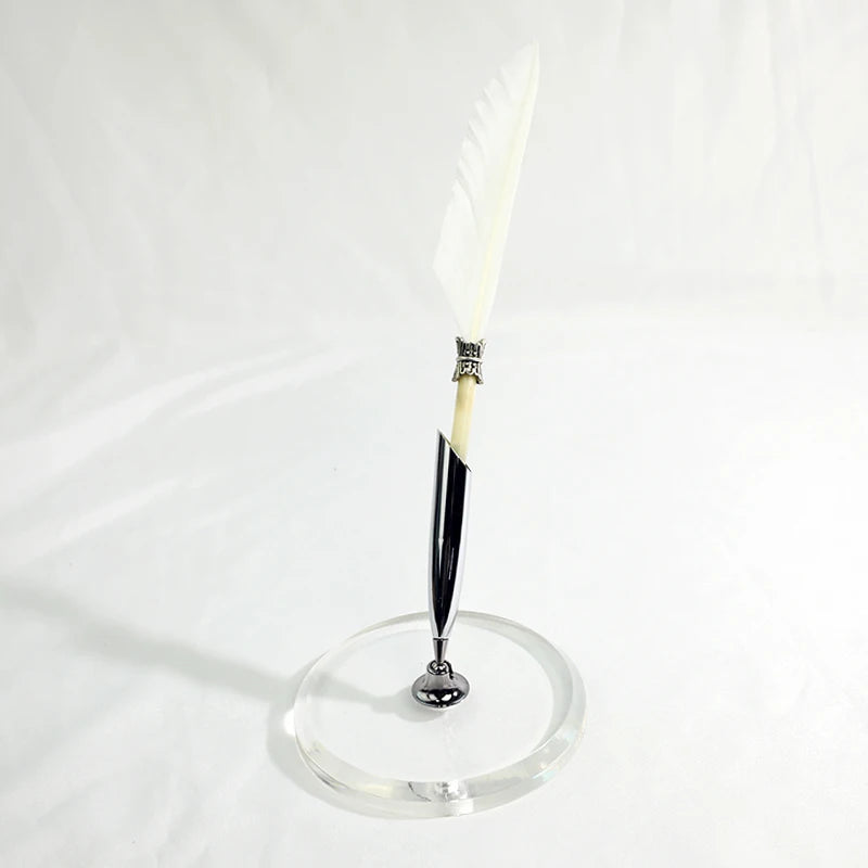 Quality Acrylic Pen Holder Round Shape Transparent Single Pen Stand Base for Desktop Pen Display