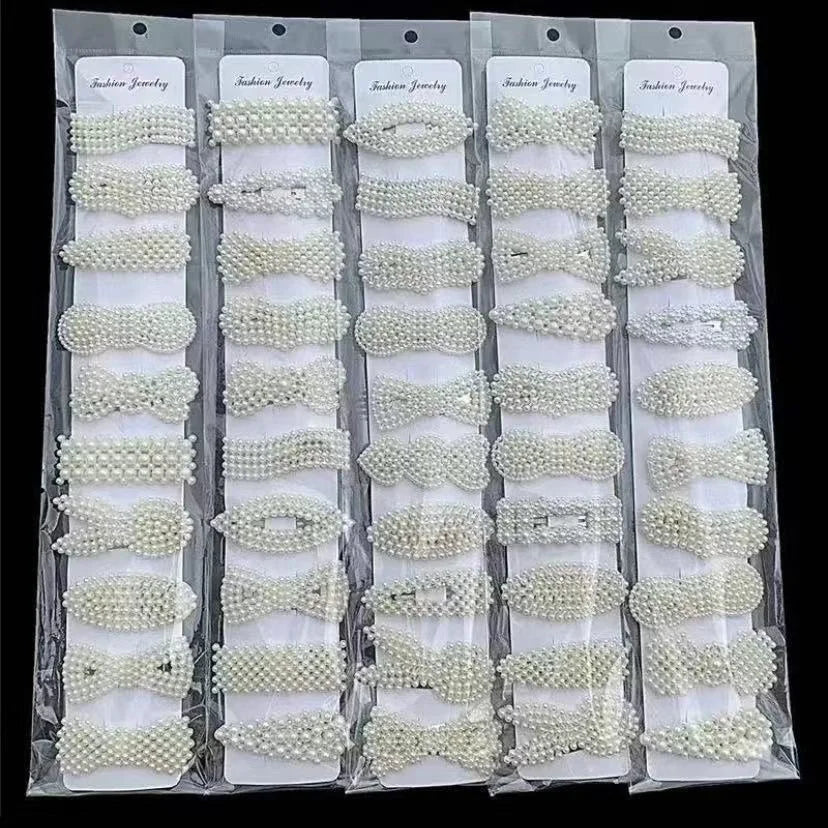 Pearl Bobby Pin Set 10 Different BB Clips for Women Hair Accessories
