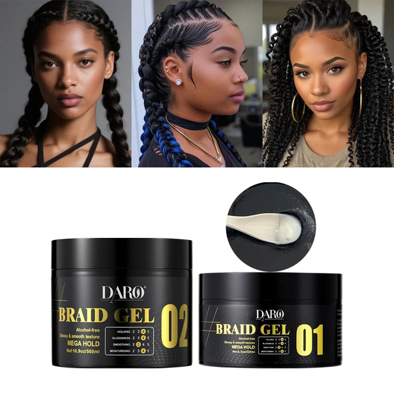 OEM Strong Hold Shine Hair Braid Gel-Vegan Silicone-Free Humidity Resistant for Braids Locs & Weaves