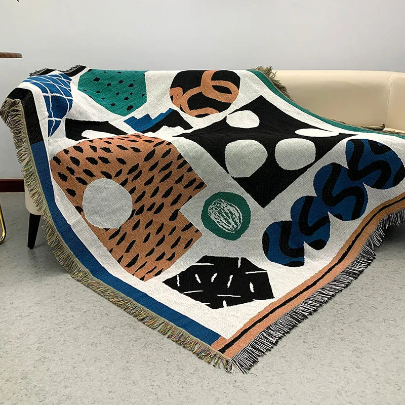 Camping Mat Jacquard Tapestry Ins  Towel Thread  Multi-functional Sofa Blanket